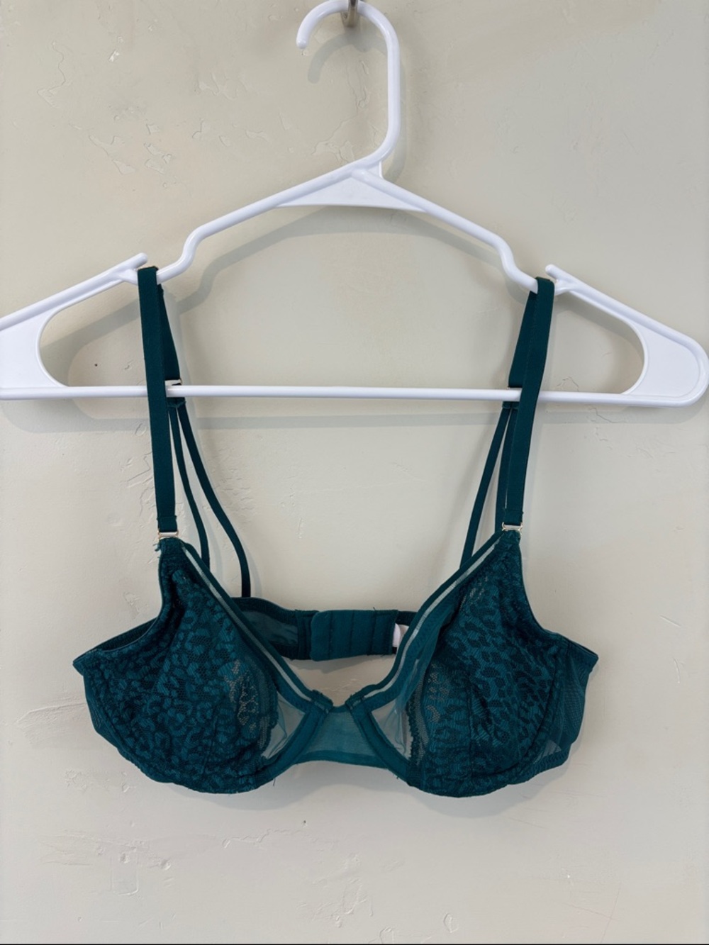 Auden Demi Coverage Unlined Lace Underwire Bra with Strappy Details